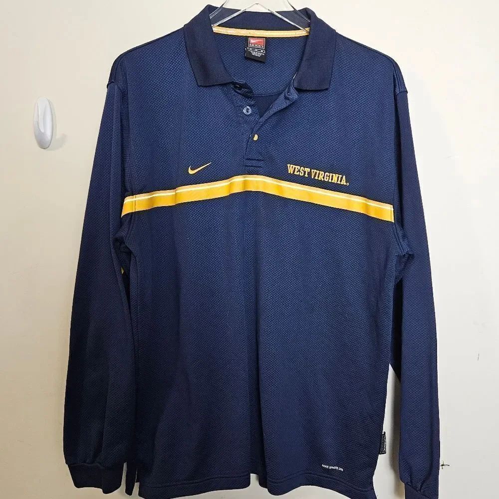 Nike Sphere Dry West Virginia University Men’s long sleeve polo shirt Large